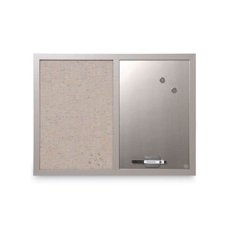 Bi-Silque MasterVisi, Combo Bulletin Board, Bulletin/dry Erase, 24x18, Gray Frame MX04331608